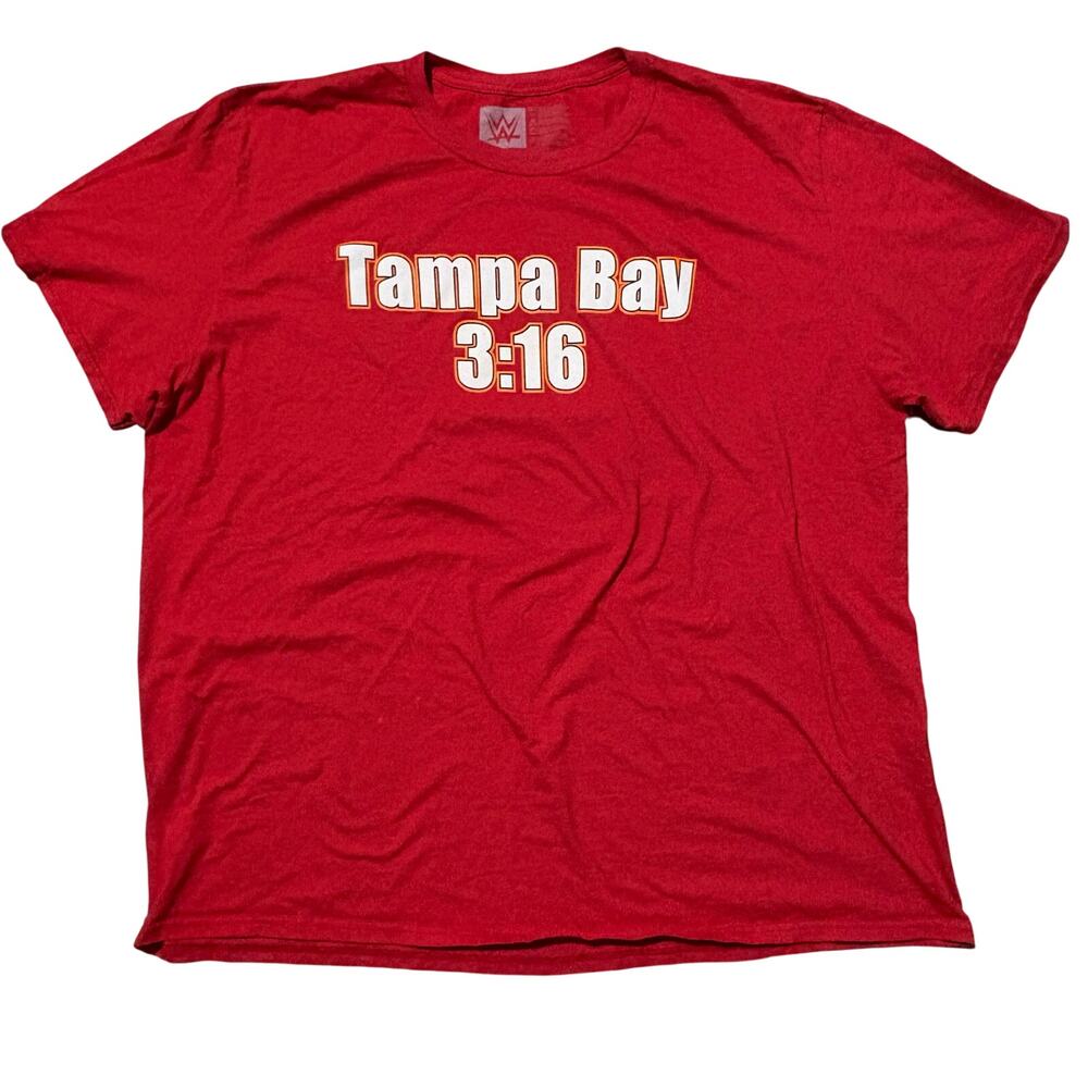 Stone Cold Steve Austin 3:16 Tampa Bay Wrestlemania Red Flaming Skull Shirt WWE